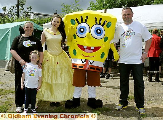 FUNDRAISING: Michelle Heaton, Jodie and Kenny with Princess Belle and Spongebob. Picture: Chris Sunderland
FUNDRAISING: Michelle Heaton, Jodie and Kenny with Princess Belle and Spongebob. Picture: Chris Sunderland