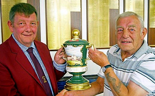 HANDOVER: Stamford captain Dave Allen presents the Centenary Vase to Alan Hartle HANDOVER: Stamford captain Dave Allen presents the Centenary Vase to Alan Hartle