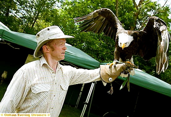 READY for take off . . . bird of prey show was one of the main attractions  

