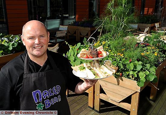 Time for tea: Stuart Cunniffe and his fresh produce.
Time for tea: Stuart Cunniffe and his fresh produce.