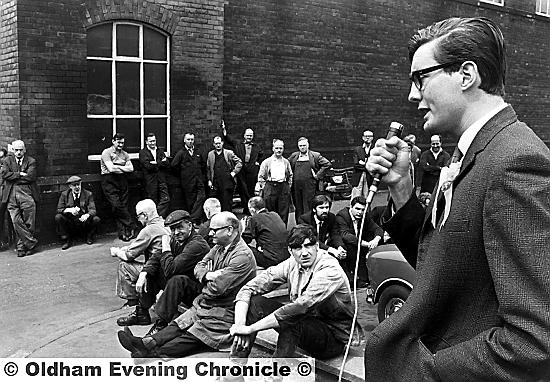 Michael Meacher on the election trail at Platt Bros in 1968 