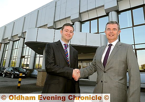 Expansion plans . . . council leader Jim McMahon welcomed group manager director Paul Naylon of NOV Mono Pumps to the site last year
Expansion plans . . . council leader Jim McMahon welcomed group manager director Paul Naylon of NOV Mono Pumps to the site last year