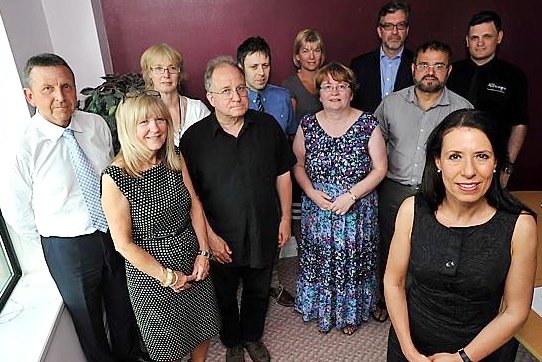 CLOSING the gap . . . Debbie Abrahams MP, front right, launches the Oldham Fairness Commission 