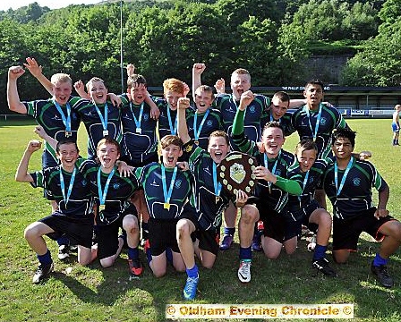 BIG CHEERS . . . The Year Eight final winners Waterhead Academy. 