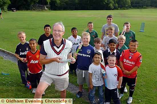 Gordon Whitehead with some of his young Glodwick players
Gordon Whitehead with some of his young Glodwick players