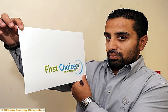 DETERMINED: Tariq Mushtaq from First Choice Investments and (below) the First Choice Homes Oldham logo 
