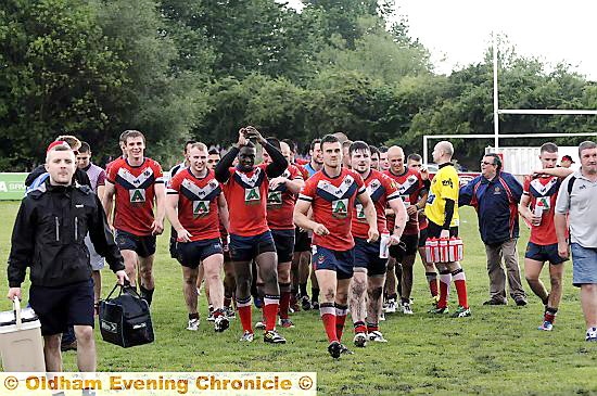 WHAT A FEELING: Roughyeds celebrate their stunning victory. 