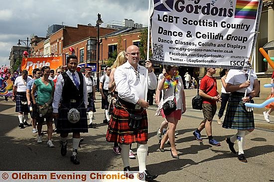 The Gay Gordons took to the town centre 