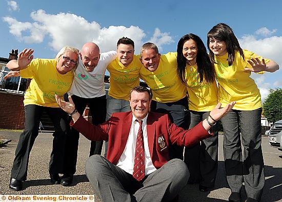 Local Golf Club Captains and relatives doing a Sky Dive for Willow House and Dr Kershaws Hospice. Tracey Rowbotham, Peter Meggison, Ben Sinpson, James Buckey, Lynda Simpson, Rachel Harrison 

Front Gary Simpson. 
