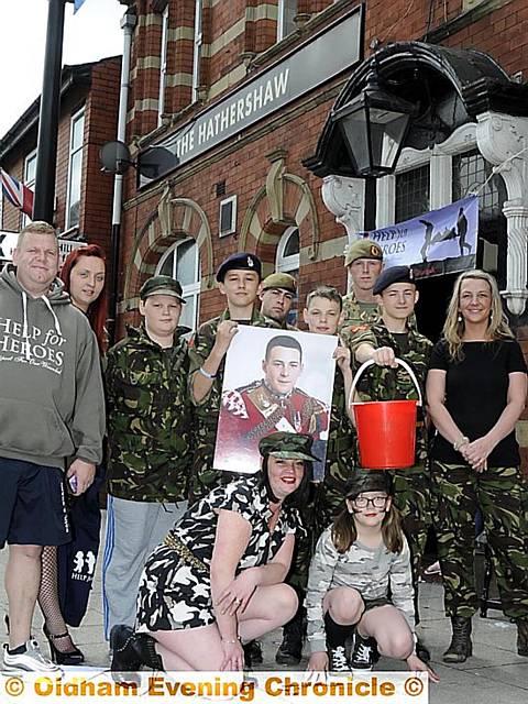 Hathershaw Hotel landlady Melissa Royales and some of helpers involved in the fun day to honour soldier Lee Rigby 
