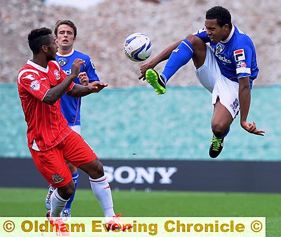 FANCY FOOTWORK . . . Korey Smith shows his agility. 