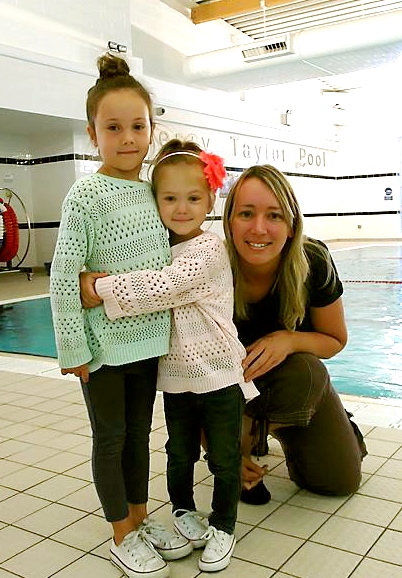 Making a splash: Leanne Palmer (right) with Libbie Handley (middle) and her big sister Tialer
Making a splash: Leanne Palmer (right) with Libbie Handley (middle) and her big sister Tialer