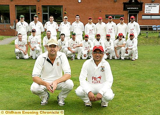 AT THE READY: skipper Jason Fish and his opposite number Rizwan Khan line-up before the Moore Cup final at Well-i-Hole. Gary Pemberton is back row, second left AT THE READY: skipper Jason Fish and his opposite number Rizwan Khan line-up before the Moore Cup final at Well-i-Hole. Gary Pemberton is back row, second left