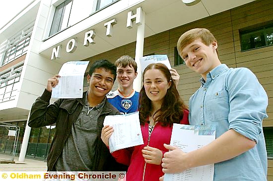 TOP grades, from left, Ivan Valenzuela, Dominic Lowe, Elizabeth Foden and Tom Nixon 
