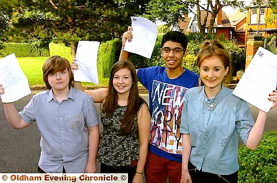 TOP class . . . (from the left) Ellis Hough, Jessica Entwistle, Paras Jariwala, Daisy Towers TOP class . . . (from the left) Ellis Hough, Jessica Entwistle, Paras Jariwala, Daisy Towers