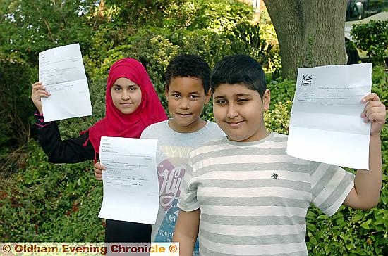 IT all adds up: maths pupils (from left) Zaynab Khalid, Cameron Husselbury and Daanyaal Hussain 
