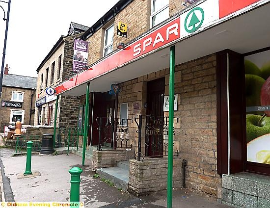 CLOSED . . . Uppermill’s Spar shop
CLOSED . . . Uppermill’s Spar shop