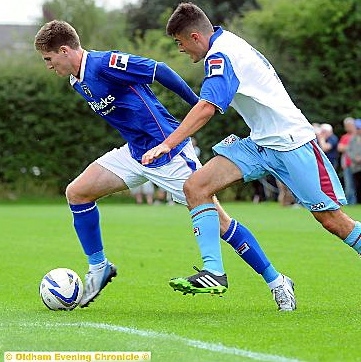 BACK WHERE IT BEGAN: Danny Philliskirk (left) struts his stuff for Athletic. 