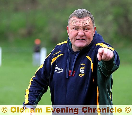 watching over you . . . St Anne’s coach Chris Deakin watched his men brush aside Eastmoor Dragons. 