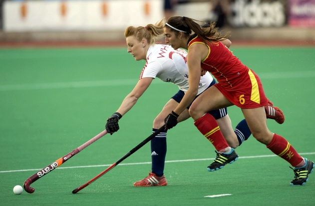 BELGIUM BECKONS . . . Nicola White is pictured (left) at full stretch for England. BELGIUM BECKONS . . . Nicola White is pictured (left) at full stretch for England.