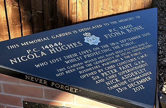 MEMORIAL . . . the existing police tribute at Hyde police station  

