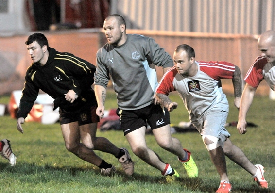 Oldham players in training last night