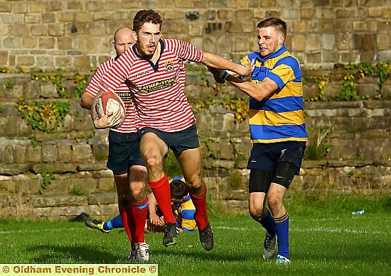 RACE FOR A TOUCHDOWN: Ryan North in full flight. 