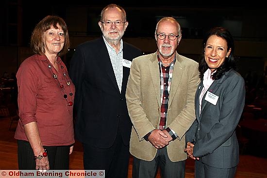 CONFERENCE attendees (l-r) Oldham councillor Barbara Brownridge, MP David Heyes, Colin Parry and MP Debbie Abrahams
