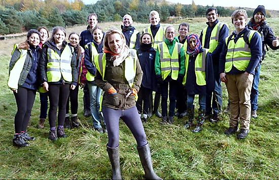 THE Dovestone Youth Group with Ellie Harrison (front) from “Countryfile”