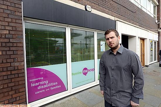 Chairman Elliot Sparks outside the burgled shop