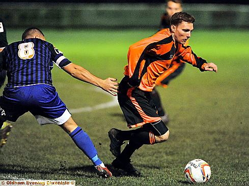 Boro’s Lee Bancroft goes on a run against Rochdale Town.