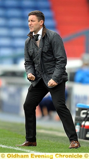 FRUSTRATION . . . for Athletic manager Lee Johnson.