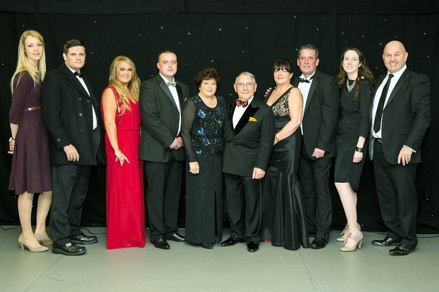 MAGICAL night . . . (from left) Vivien Dean, Craig Dean (Web Applications UK), Sarah Mitchell (Team Spirit), Ben Ingham (Safeguard Group), Sheila Stoller, Norman Stoller (Mahdlo President), June Ingham, Steve Ingham (Safeguard Group), Helen Taylor (Mahdlo chief executive) and Terry Flanagan (Mahdlo chairman)