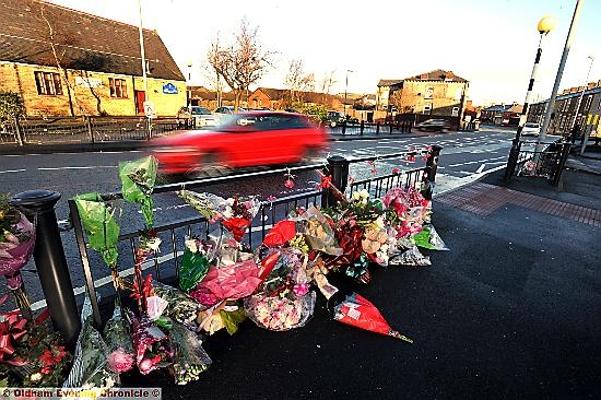 NOTORIOUS . . . the Milnrow Road crossing where Annalise Holt was killed 
