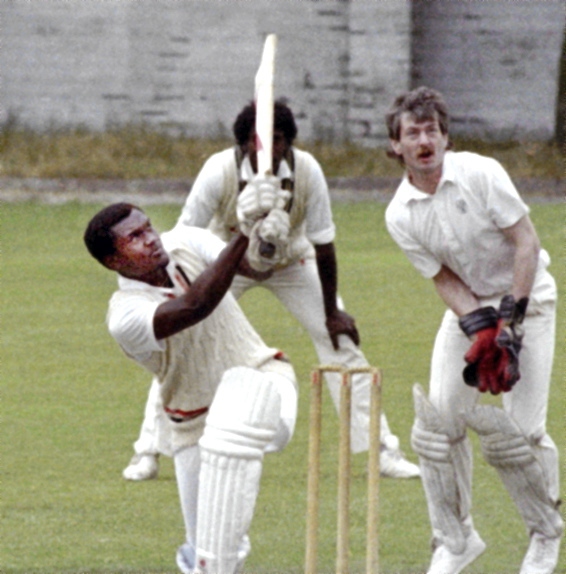 DEDICATION . . . Carl Hooper shows his prowess for Werneth 