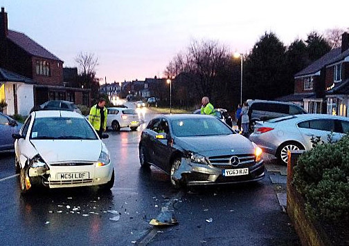 The crash scene at Alder Road