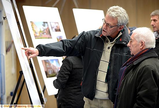 Eric Parr (left) with Cllr Dave Hibbert at the planning exhibition