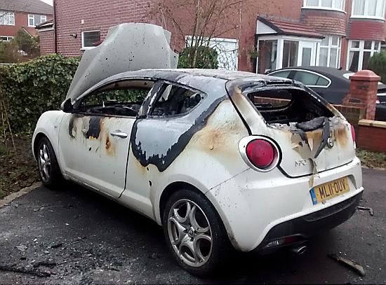 Car set on fire in Chadderton Car set on fire in Chadderton