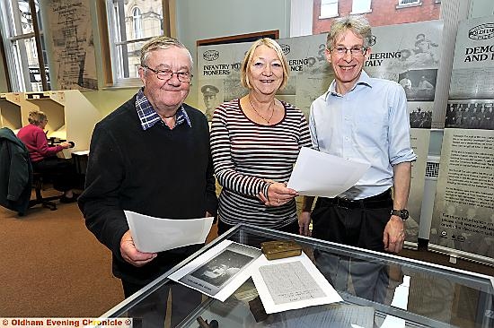 Looking for clues: Volunteers Rod Jones and Ann Jones with Roger Ivens, from the Local Studies and Archives Centre