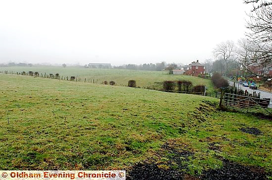 VIEW from Foxdenton Lane . . . the land in question 
