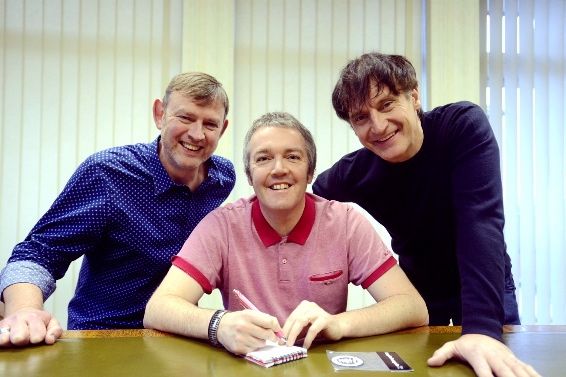 OUR man Simon Smedley with Steve Holt, left, and Graham Lambert