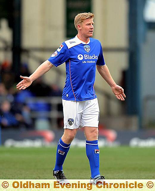Athletic defender Adam Lockwood in action against Bristol City. Athletic defender Adam Lockwood in action against Bristol City.