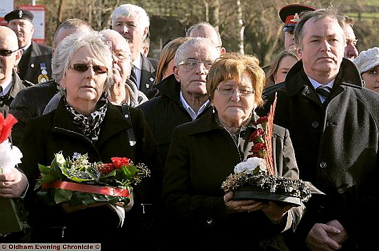 REMEMBRANCE . . . people attend the memorial event at Hartshead Services 
