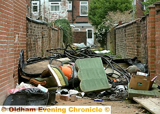 DISGUSTING: the huge amount of rubbish illegally tipped in the alley behind Tunstall Road, Clarksfield.
DISGUSTING: the huge amount of rubbish illegally tipped in the alley behind Tunstall Road, Clarksfield.