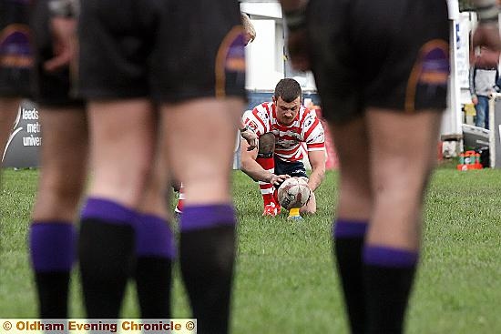 PERFECT PLACEMENT: Lewis Palfrey prepares to kick at goal in the win over Gateshead. 