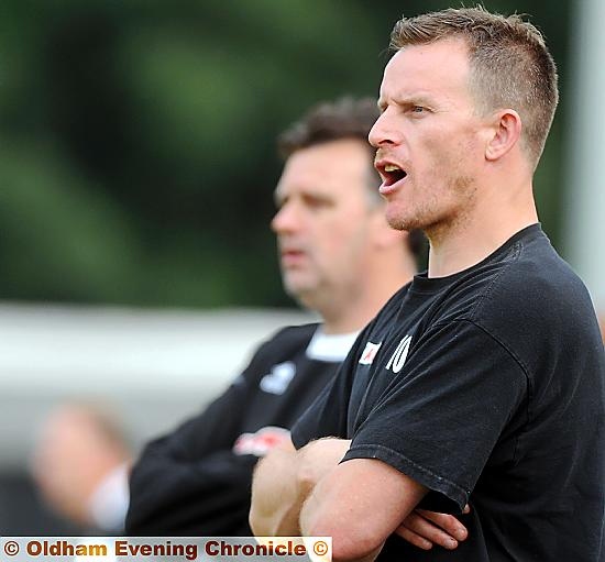 Mossley joint managers Lloyd Morrison (left) and Peter Band: big plans for next season
Mossley joint managers Lloyd Morrison (left) and Peter Band: big plans for next season