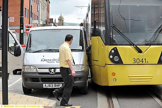 PARKING mad . . . the van wasn’t fully in the loading zone 