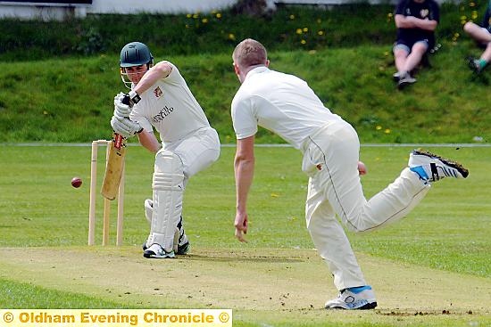 TONS OF FUN . . . Royton’s Liam Mason reached three figures for the first time at senior level.