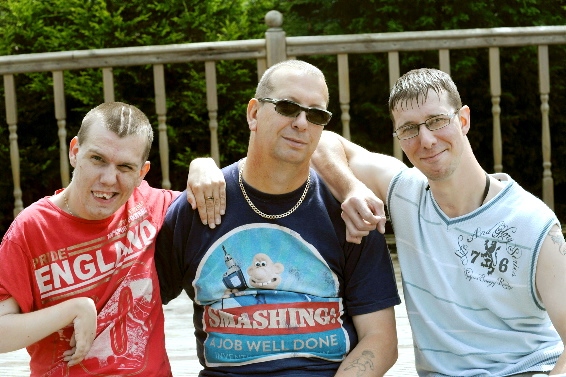 FIGHTING for independence: Shaun Nuttall with his sons Shaun (left) and Stephen. 