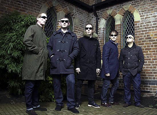 Inspiral Carpets (l-r): Craig Gill, Steve Holt, Clint Boon, Graham Lambert and Martyn Walsh. 